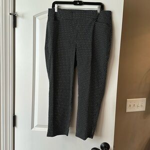 Polka dot pull on ankle pants